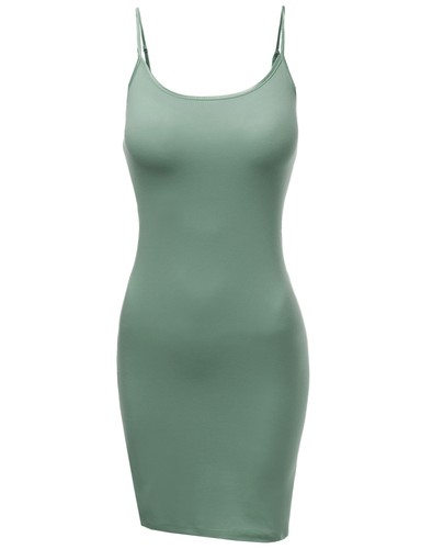 FashionOutfit slip donna basic cotone tinta unita a base spaghetti strap cami - Foto 59 di 64