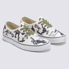 New Vans x Bolin Authentic Shoes - Marshmallow/ Olive Green (VN0009PVDOR)
