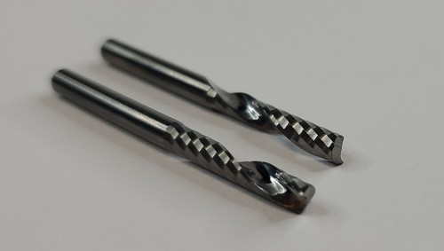1/8"Carbide Single Flute  End Mill CNC Router Bits Shapeoko 2 pcs Aluminum  - Picture 1 of 3