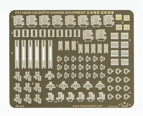 Five Star Model 1/700 #710036 IJN Depth Charge Equipment