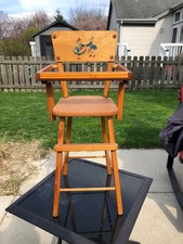 vintage wooden doll high chair