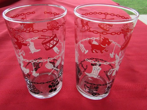 2er Set Vintage Libbey Kinder Becher - Gläser - süß!!! - Bild 1 von 8