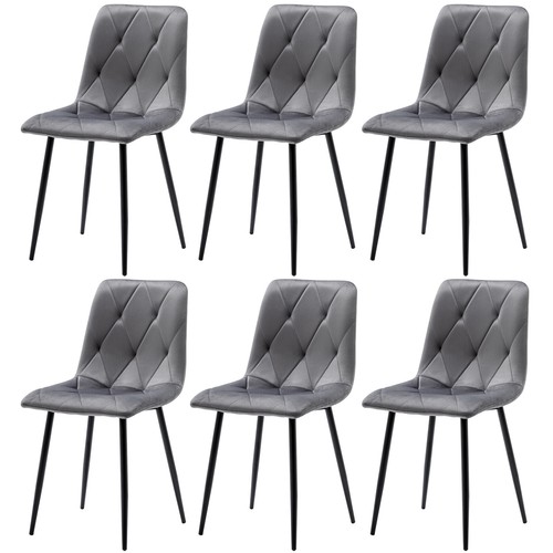 4/6X Velvet Dining Chairs Set Padded Seat Metal Legs Home Kitchen Office - Picture 28 of 60