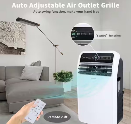 NEW 7,800 BTU Portable Air Conditioner Cools 400 Sq Ft with Dehumidifier, 3 Fan - Picture 5 of 8