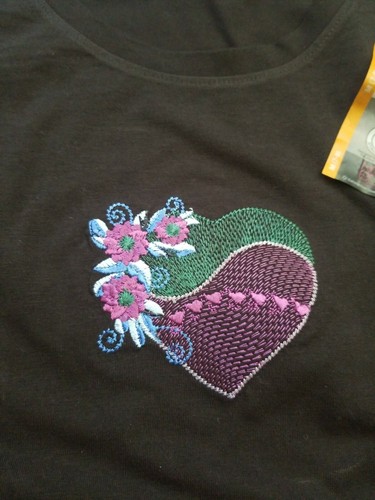 Women's Clothing Personalized Shirt Size M Black Embroidery machine - Picture 2 of 4