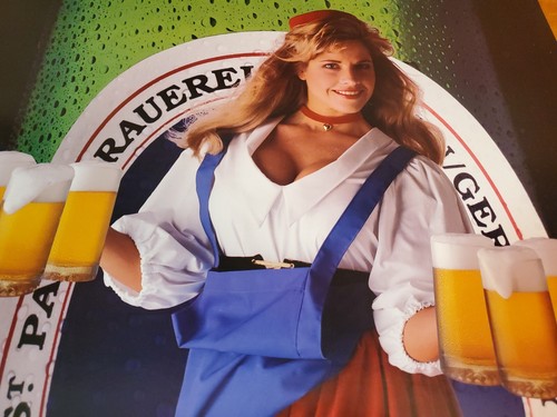 St Pauli Girl Beer German Beer Poster 20x30 - Sexy Blonde Woman with lager Mugs - Picture 6 of 7