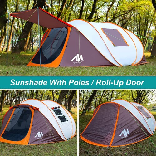 4-6 Person Pop Up Camping Tent Waterproof Instant Automatic With Door Poles Big - Picture 6 of 11