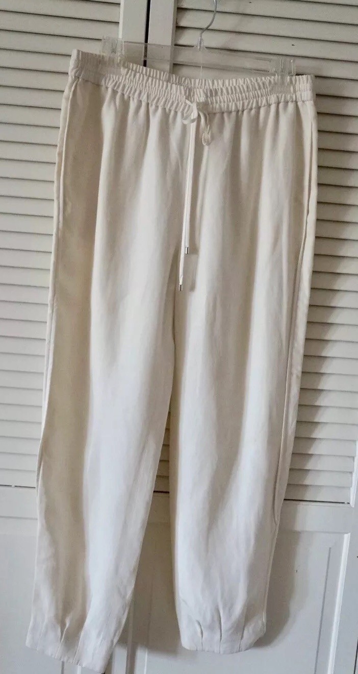 Diane Von Furstenberg White Linen Nautical Drawstring Leg Pants 6 245 Diane Von Furstenberg White Linen Nautical Drawstring Leg Pants 6 245
