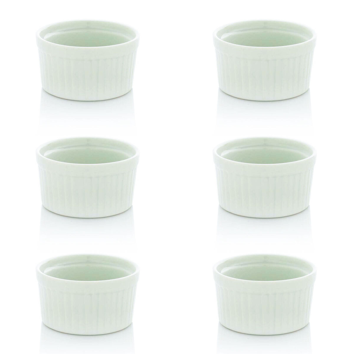 6 Dessertschälchen Crème Brûlée Schälchen Panna Cotta Porzellan Form Ragout fin