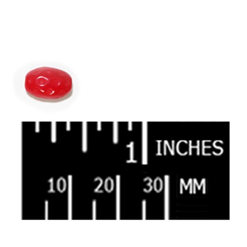 Red Dimple Oval Czech Pressed Glass Beads 10mm (pack of 30) - Picture 3 of 3