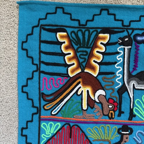 Perú Arte Popular Bordado Tapiz Colgante de Pared Hermosos Colores - Imagen 8 de 19