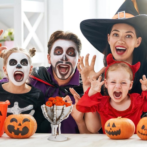 Halloween Candy Bowl - 1pc Skull Fruit Plate Spooky Skeleton Hand Treat Dish ... - Foto 6 di 9