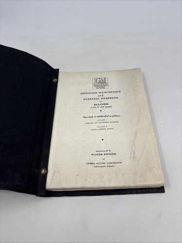 ORIGINAL WWII US GM ALLISON AIRCRAFT Operation & Overhaul Manual V-1710-E Engine - Picture 2 of 5