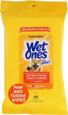 Wet Ones for Pets Paw & Tushie Dog 30 Count (Pack of 1), & Wipes 