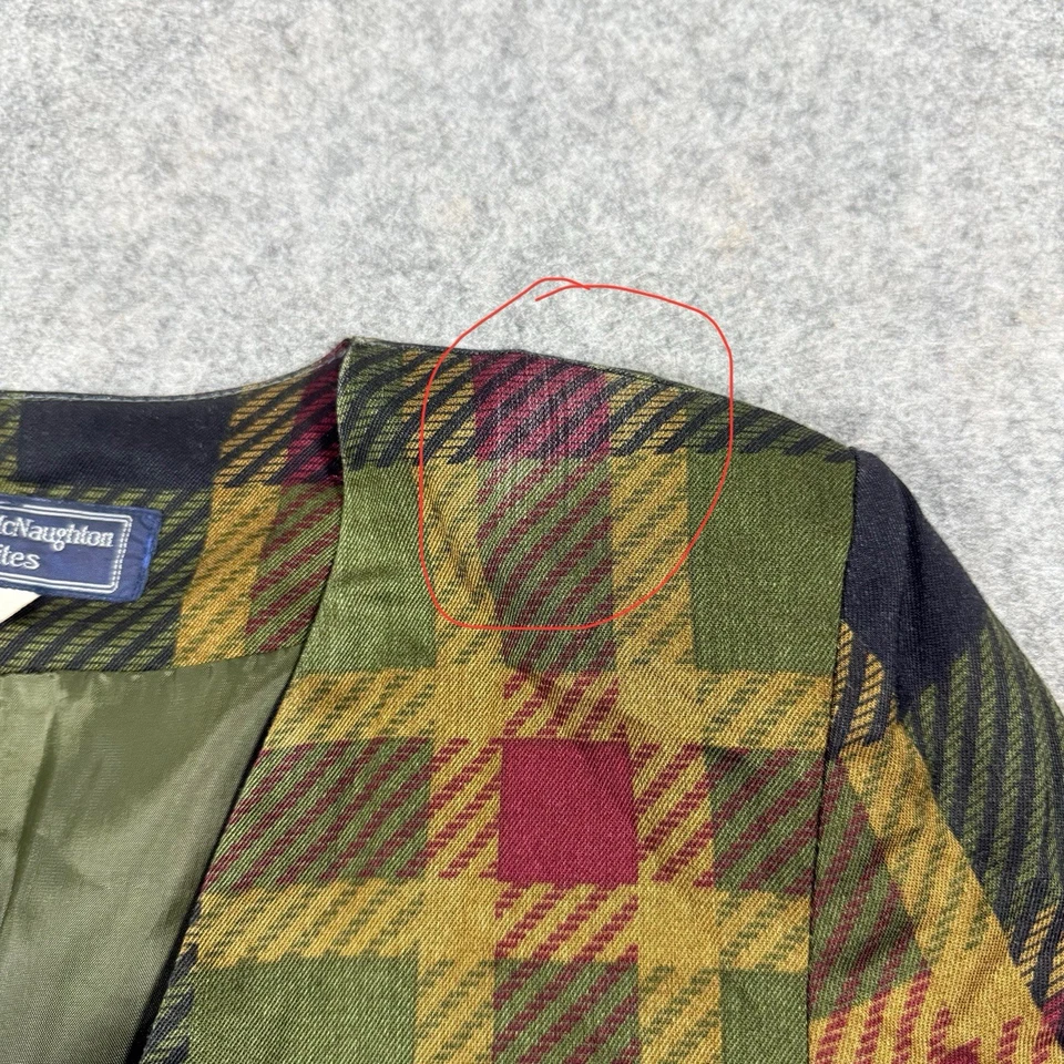 Blazer Norton McNaughton De Colección Frente Abierto Para Mujer Talla Pequeña 4 Multicolor A Cuadros Foto 4 de 4