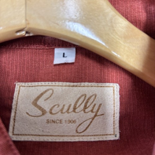 Scully Button Up Shirt Men Large Red Casual Minimalist Western Frontier Textured - Picture 8 of 8