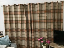 Catherine Lansfield Tartan Check Curtains Fully Lined  Eyelet Ring 86.5”   90”