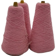 1980s Acrylic Azalea Color Weaving Knitting Cone Yarn Lot of 3