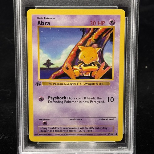 Abra #43 1st Edition Base Set 1999 Pokémon Game PSA 9 🔮 - Picture 2 of 3