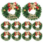  10 Pcs Mini Christmas Wreath Festive Wreaths Tree Decorations Miniature