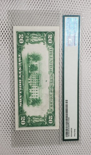 1934 $20 Federal Reserve Note LGS Light Lime Green Seal PMG Choice UNC 64 - Picture 6 of 6