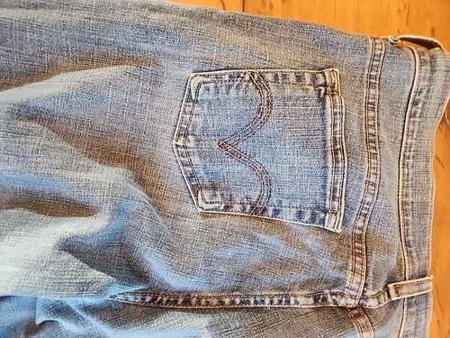 Levis 505 Jeans Womens 10 Short Blue Straight Leg Mid Rise Stretch Medium Wash - Picture 6 of 11