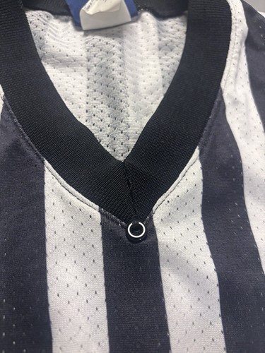 Camisa de árbitro atlética Dalco vintage para hombre 2XL negra blanca a rayas cuello en V EE. UU. - Imagen 6 de 12