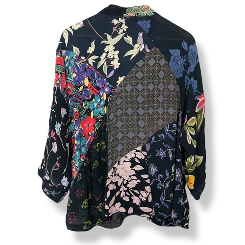 Vintage Patchwork Top Nomads of the Desert Black Art-To-Wear FLAWS Size Large - Picture 2 of 16