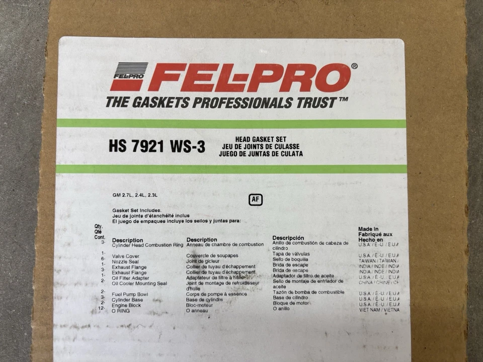 Juego de juntas de culata de motor HS 7921 WS-3 para Chevrolet Corvair 1960-1964 Foto 2 de 3