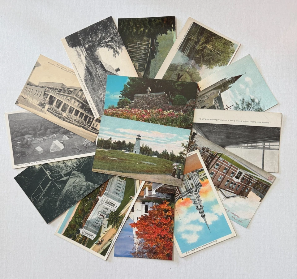 批量 100 张未使用和老式明信片 来自新汉普郡的美丽状态 — 第 2/4 张图片