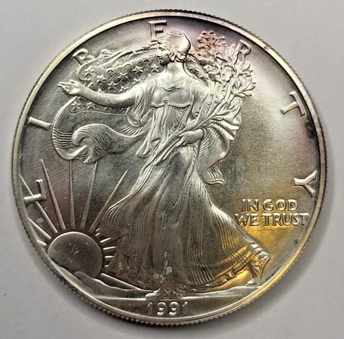 1991 Walking Liberty Silver Dollar 1 Oz. Fine Silver In Case #41L2
