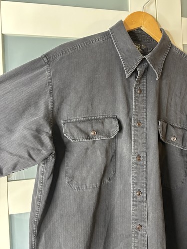 RRL Double RL Ralph Lauren Chambray Arbeitshemd Herren Größe Large L schwarz - Bild 6 von 15
