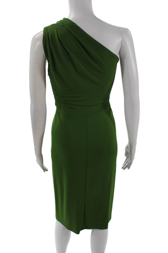 Michael Kors Womens Sleeveless One Shoulder Pencil Dress Green Size 6 - Picture 3 of 7