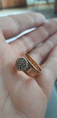 Diamomd Ring - Milli-Carat Diamond Cluster 10K Solid Yellow Gold