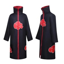 Blood Red Naruto Akatsuki Robe Cloak Uchiha Itachi Cosplay Costume Large