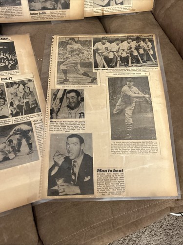 1940 World Series Detroit Tigers, Cincinnati Reds Scrapbook Pages Laminated - Picture 19 of 24