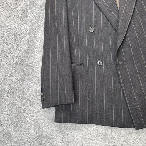 Blazer de Colección Giorgio Armani Traje Chaqueta Para Hombre Grande Gris Mani Rayas 2 Piezas - Imagen 10 de 21