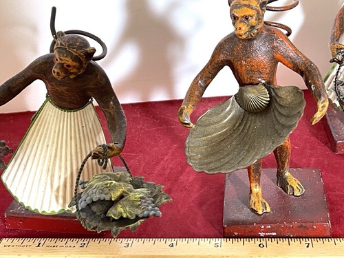 Vintage 2 vasi Petites Choses Monkey Bud ghisa metallo guscio capesante senza vasi - Foto 6 di 9