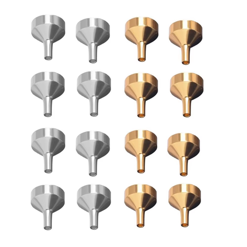 Mini Imbuti in Metallo Che Riempiono Piccole Bottiglie Trasferimento Di Liquido  - Foto 2 di 12