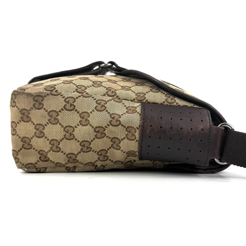 Gucci Shoulder Messenger Bag GG canvas Leather Brown 467891 Authentic - Image 4 of 4