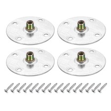 4Pcs M8 Brad Hole T-Nut, 70mm/2.8inch Round Base Weld Nuts with Screws