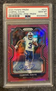 PSA 10 2020 Prizm Gabriel Davis RC Rookie Auto PINK PRIZM #312 Bills Mafia