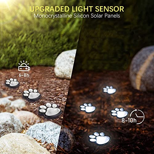 16.8ft Paw Print Solar Lights - Dog Cats Animal Solar String Lights Cool White - Picture 3 of 7
