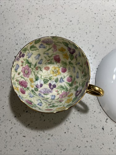 SHELLEY COUNTRY CHINTZ TAZZA E PIATTINO OLEANDRO CON PIEDINI Leggi - Foto 9 di 12
