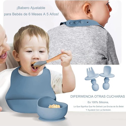 8stk Silikon Baby Geschirrset Kindergeschirr Kinder Teller w/Saugnapf BPAFrei - Bild 5 von 20