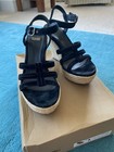 UGG Australia Women's Black Suede Wedge Sandals Size UK 5.5