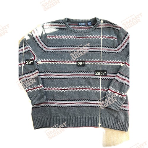 Ralph Lauren Chaps Sweater Mens XL Gray Pullover Classic Fair Isle Crew Neck - Picture 3 of 9