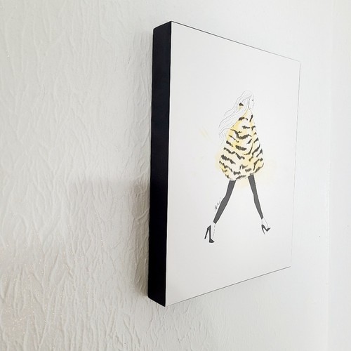 Lady Luxe Fashion Girl Tierdruck Box Wandbild - Bild 3 von 4