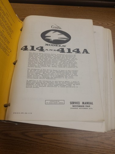 Cessna 414 and 414a service manual
