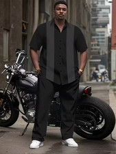 Men's Outfit 2 Piece Set Shirt  Pants Suit PLUS SIZE BIG 2XL